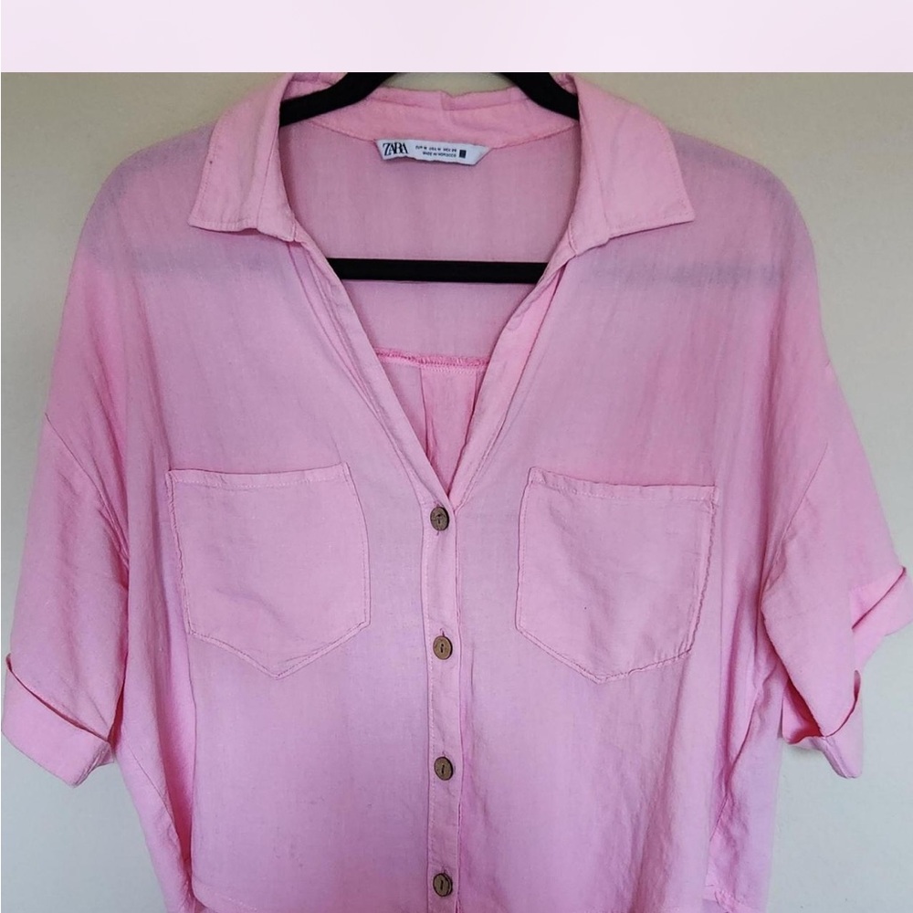 Zara Light Pink Casual Blouse